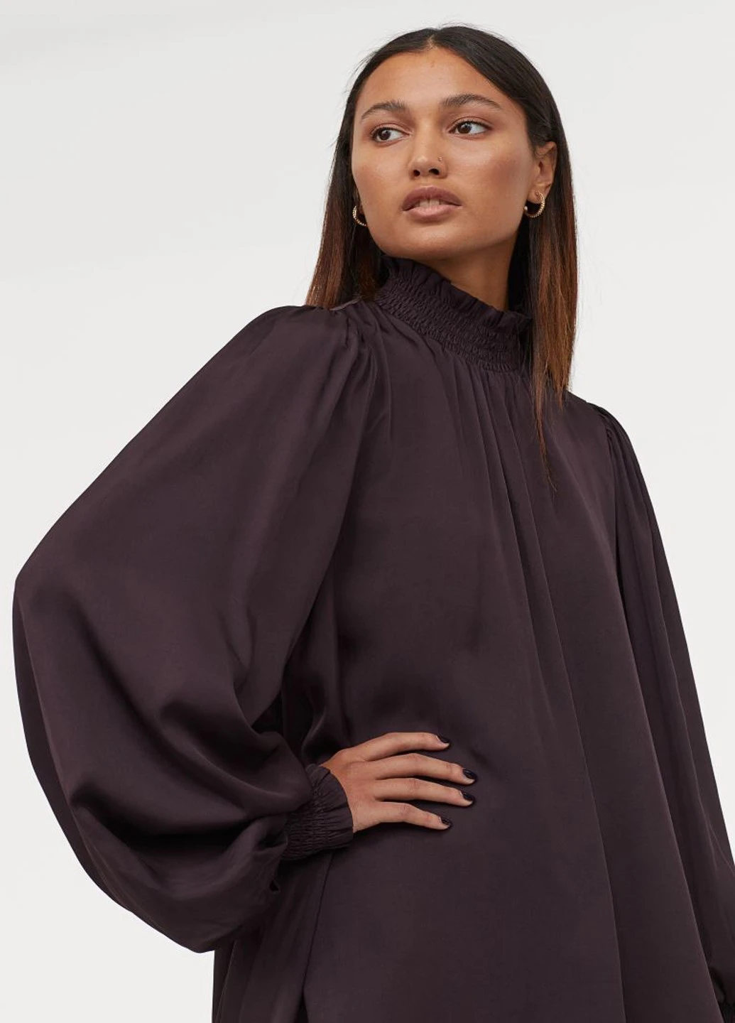 Темно-фіолетова кежуал сукня H&M однотонна
