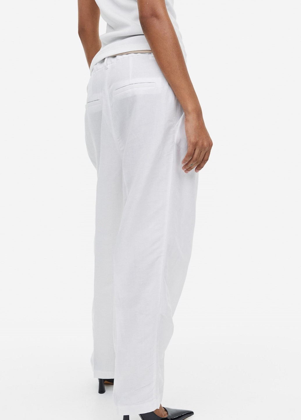 Белые классические демисезонные брюки H&M