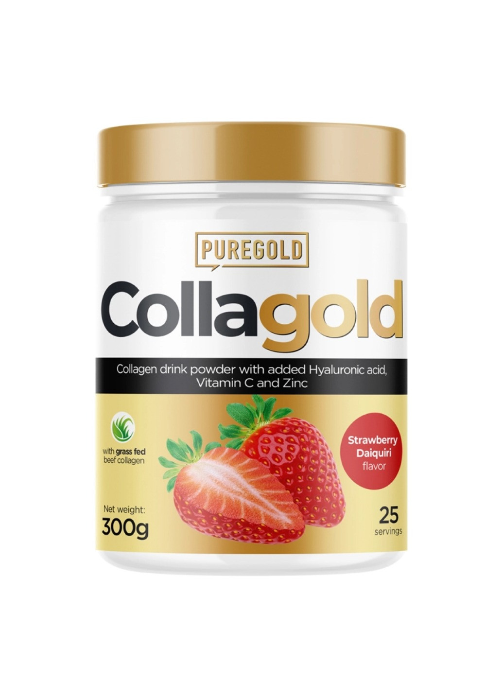 Коллаген рыбий и говяжий Collagold - 300g Strawberry Daiquiri Pure Gold Protein (258191928)