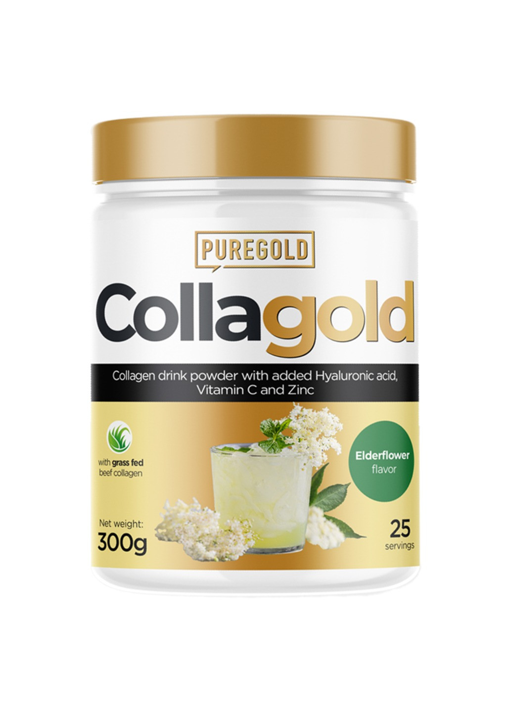 Колаген риб'ячий та яловичий Collagold - 300g Eldelflower Pure Gold Protein (258191936)