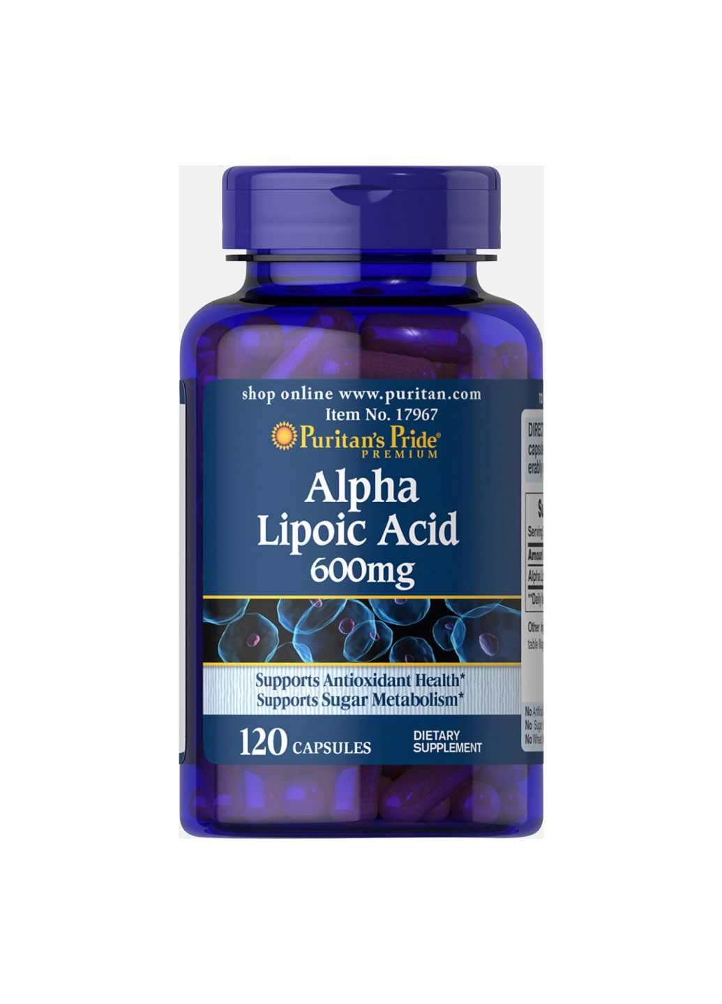 Альфа-липоевая кислота для долголетия и общего оздоровления Alpha Lipoic 600mg - 30caps Puritans Pride (258191709)
