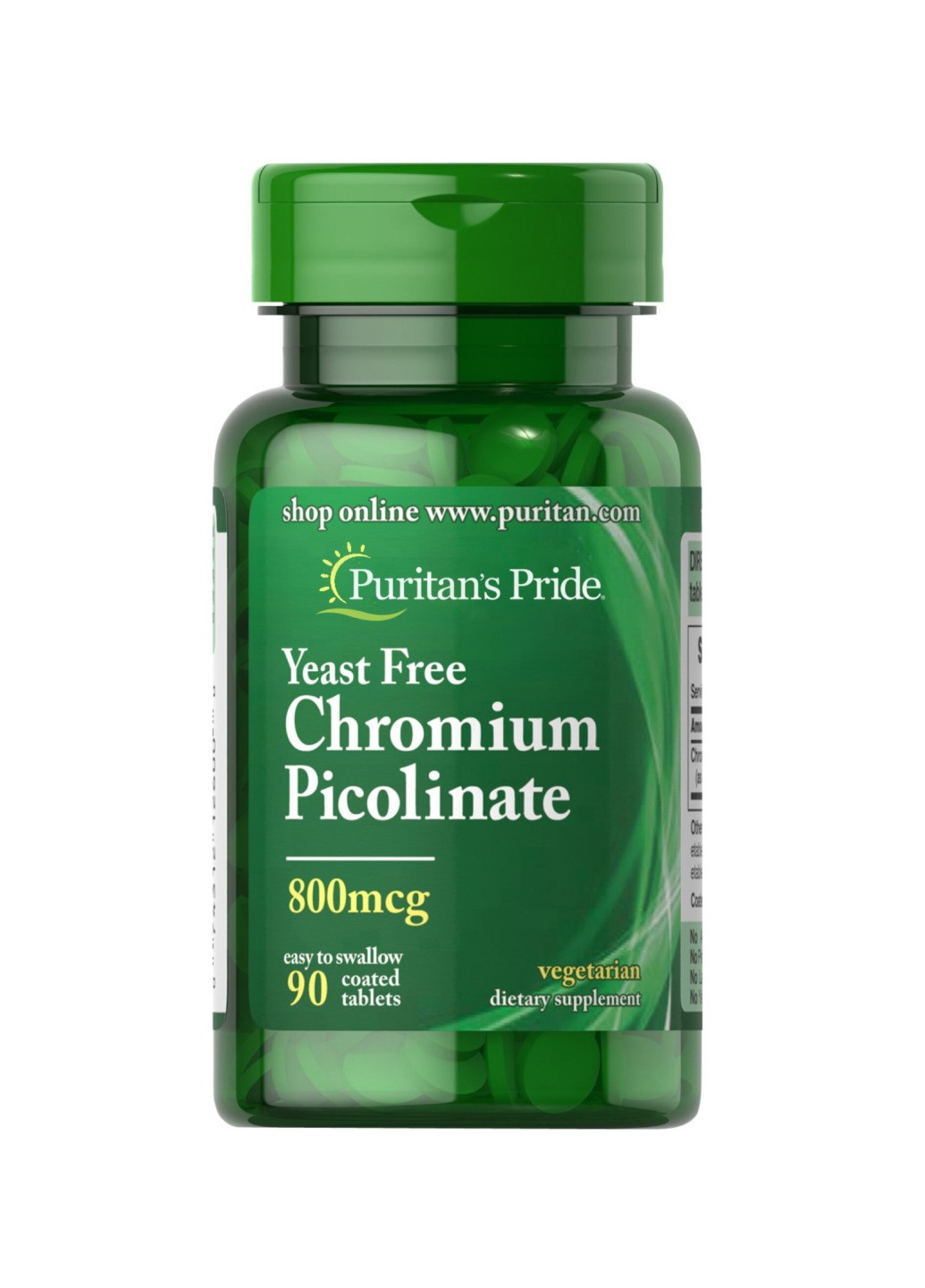 Хром пиколинат Chromium Picolinate 800mcg - 90tab Puritans Pride (258191646)