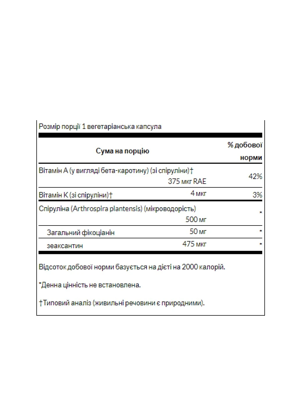 Водорость Спіруліна для профілактики тромбів та анемії Spirulina Blue-Green Alhae 500mg - 90veg caps Swanson (258191772)