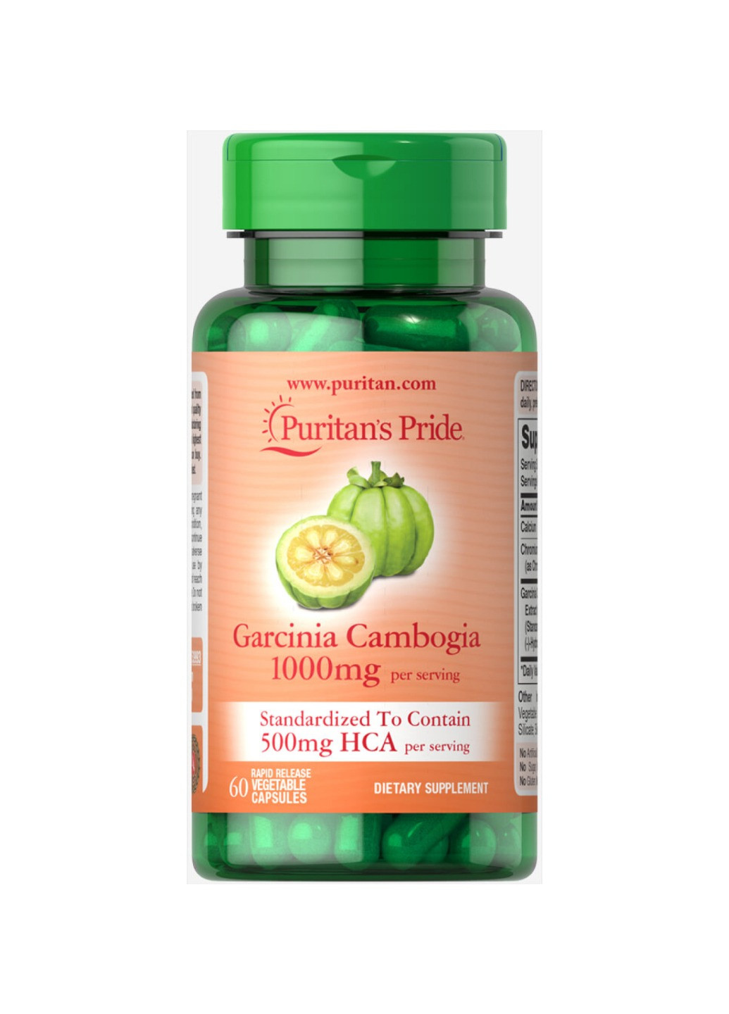 Натуральная добавка для стабилизации уровня сахара Garcinia Cambogia 500mg - 60vcaps Puritans Pride (258191644)