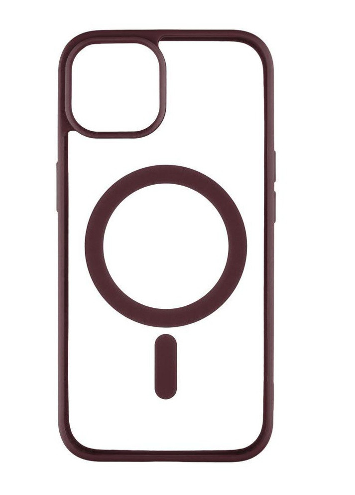 Силіконовий чохол Clear Case with MagSafe для iPhone 14 Plus Бордовий No Brand - (258210428)