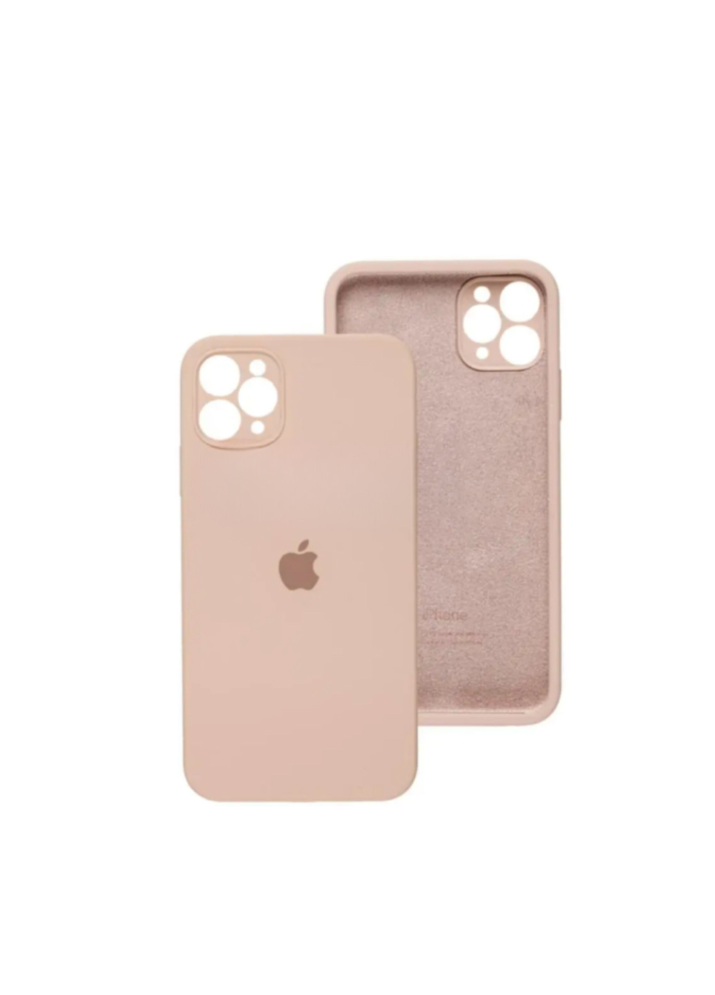 Чохол iPhone 11 Pro Silicone Case з квадратними бортиками Full Camera Pink Sand No Brand (258232015)