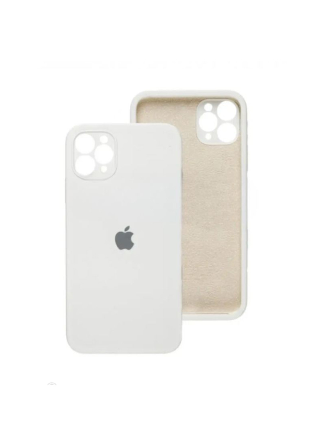 Чохол iPhone 11 Pro Max Silicone Case з квадратними бортиками Full Camera White No Brand (258232012)
