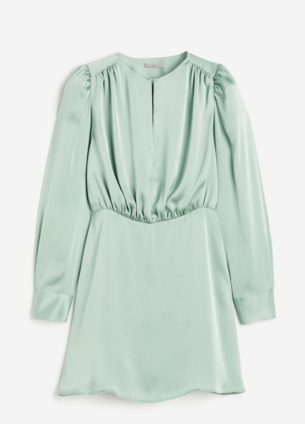 Светло-зеленое деловое платье H&M однотонное