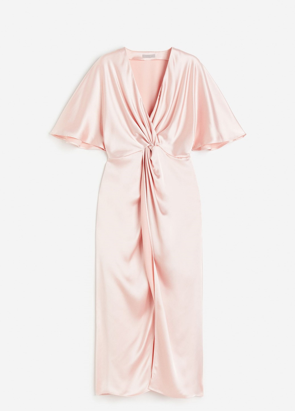 Світло-рожева коктейльна сукня H&M однотонна