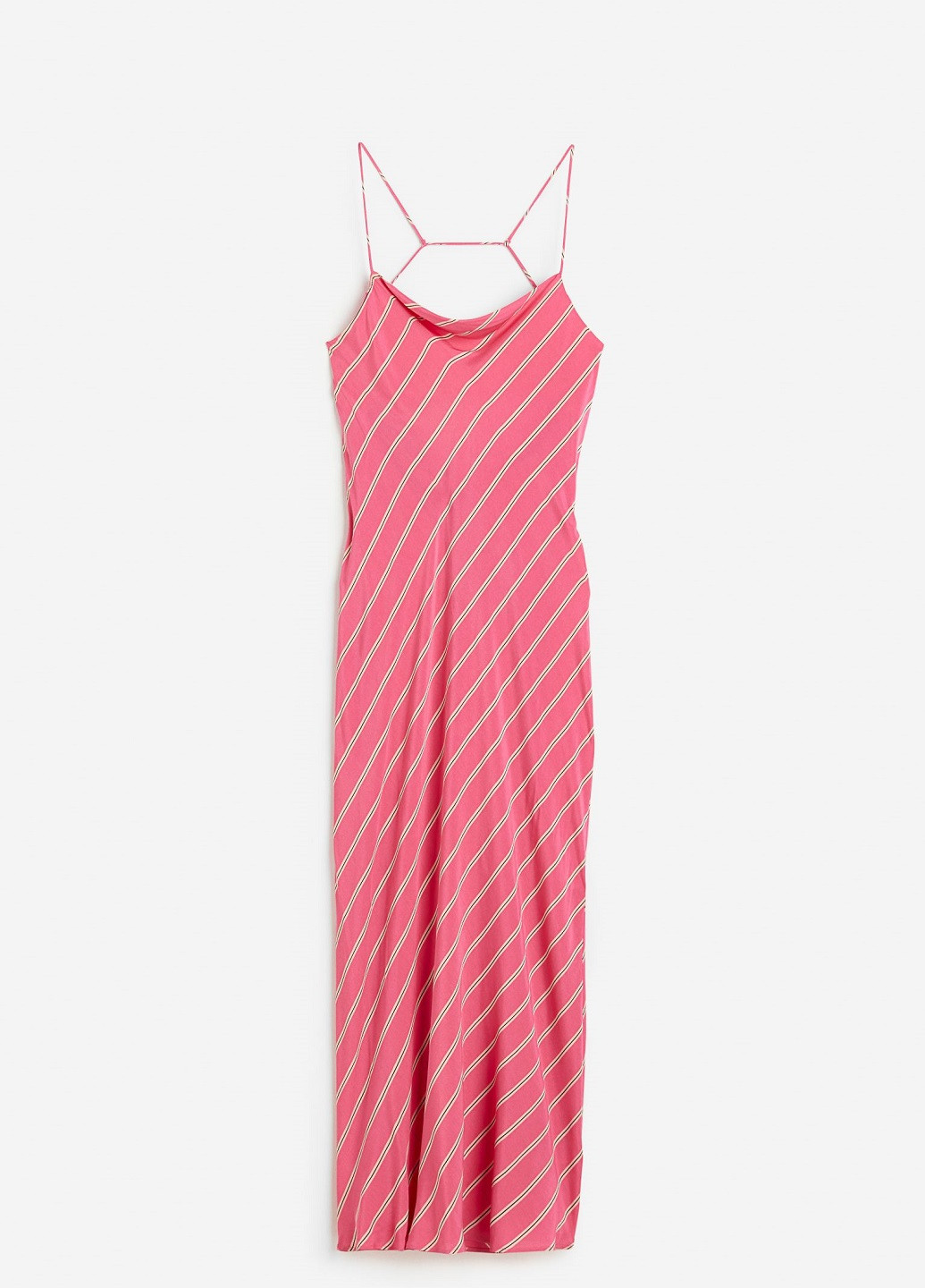 Розовое кэжуал платье H&M в полоску