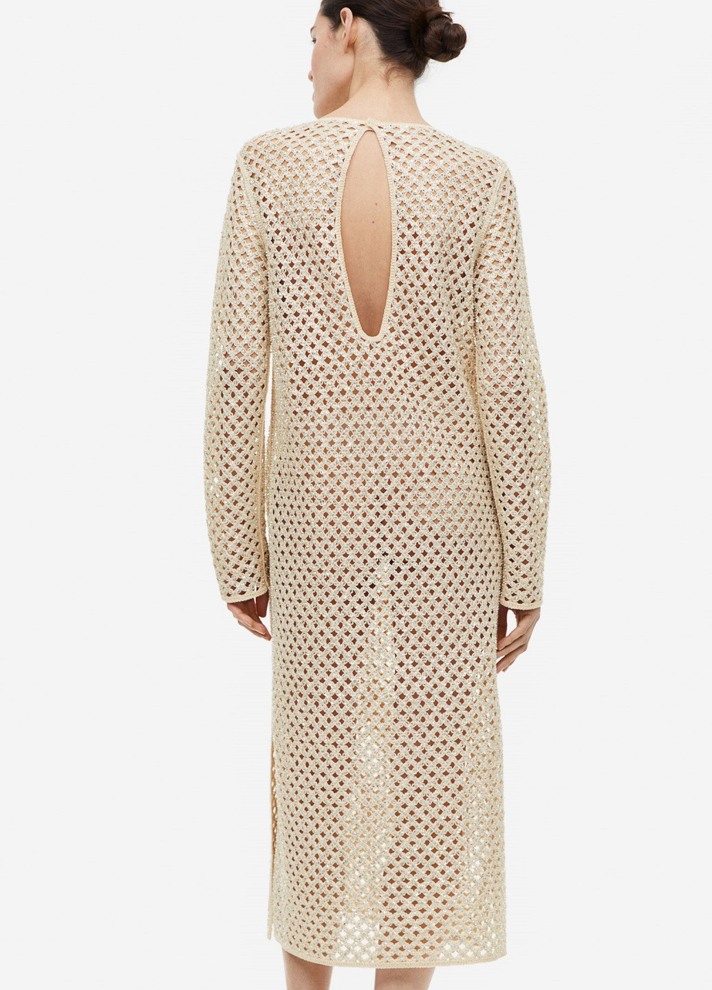 Світло-бежева коктейльна сукня H&M однотонна