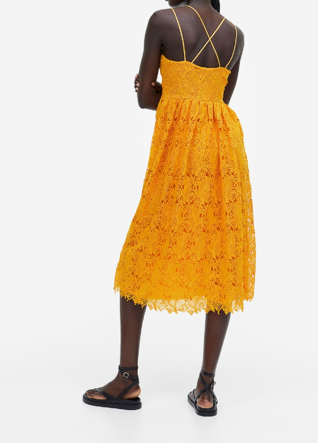 Помаранчева коктейльна сукня H&M однотонна