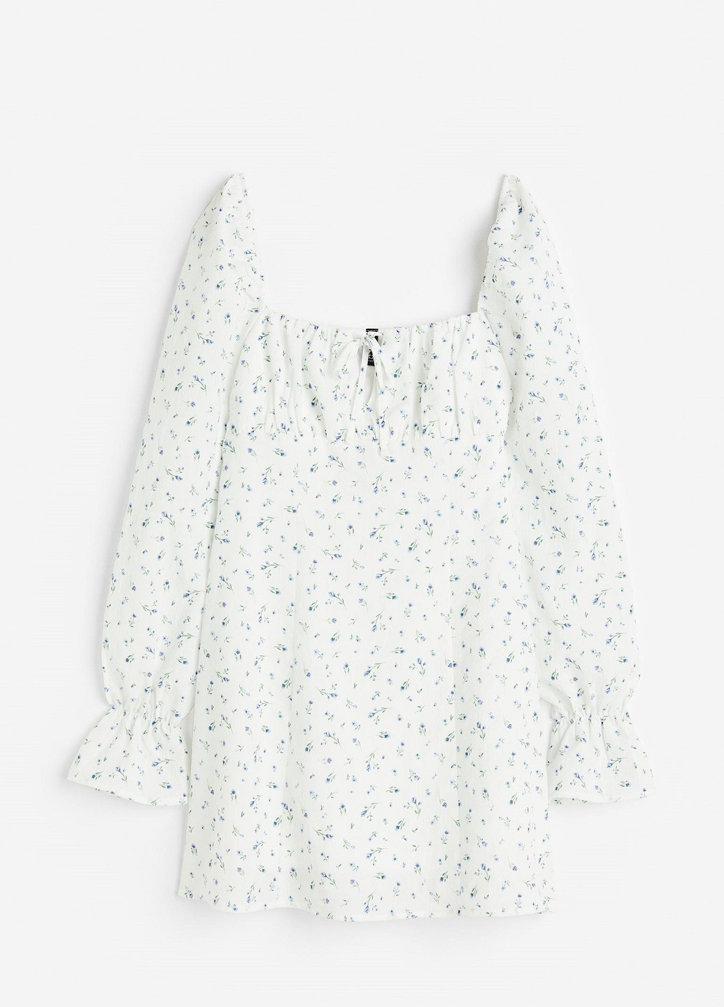 Белое кэжуал платье H&M с цветочным принтом