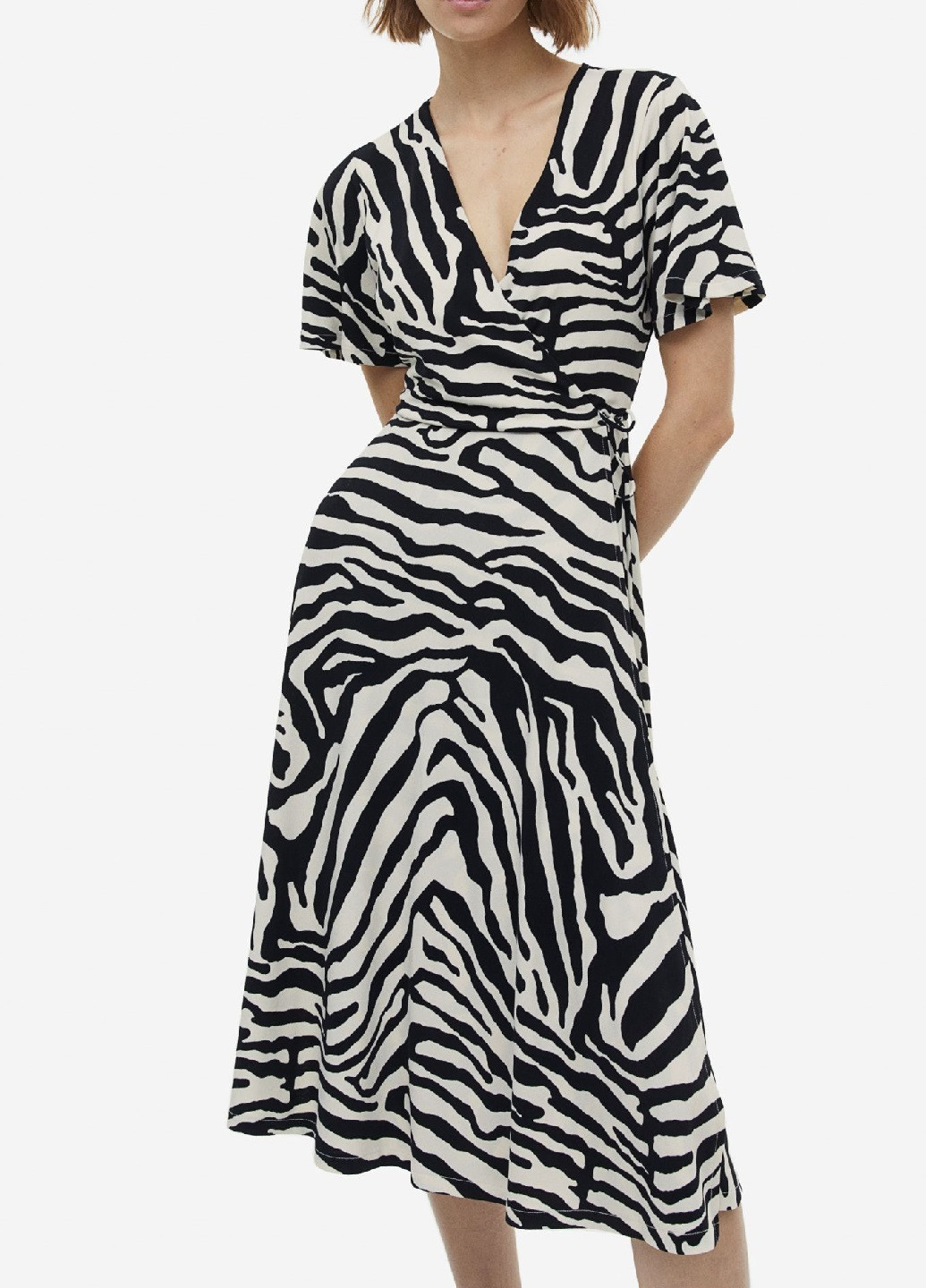 Молочна ділова сукня H&M зебра