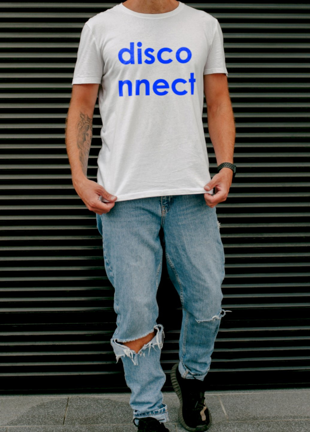 Белая футболка ctrl+ чоловіча біла "disconnect" Ctrl+