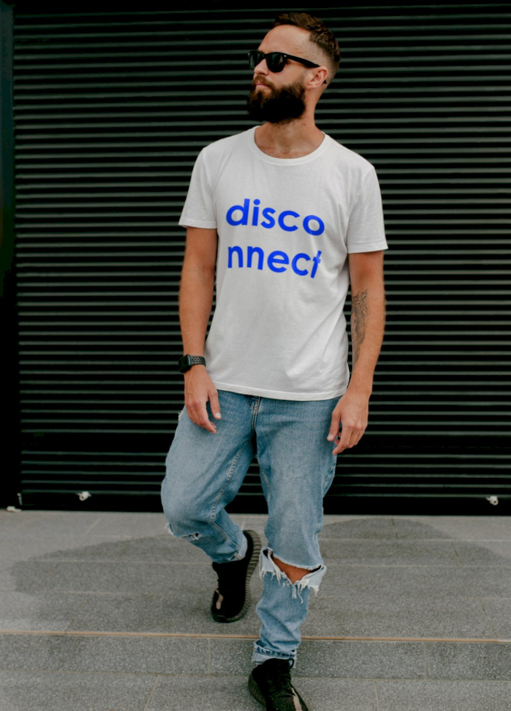 Белая футболка ctrl+ чоловіча біла "disconnect" Ctrl+