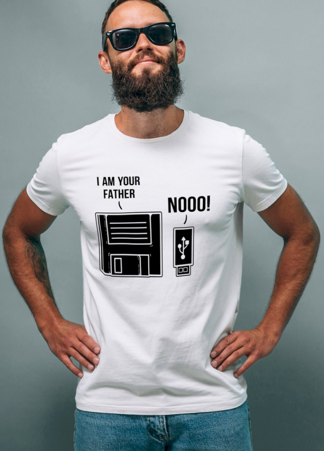 Біла футболка ctrl+ мужская белая "i am your father..." Ctrl+