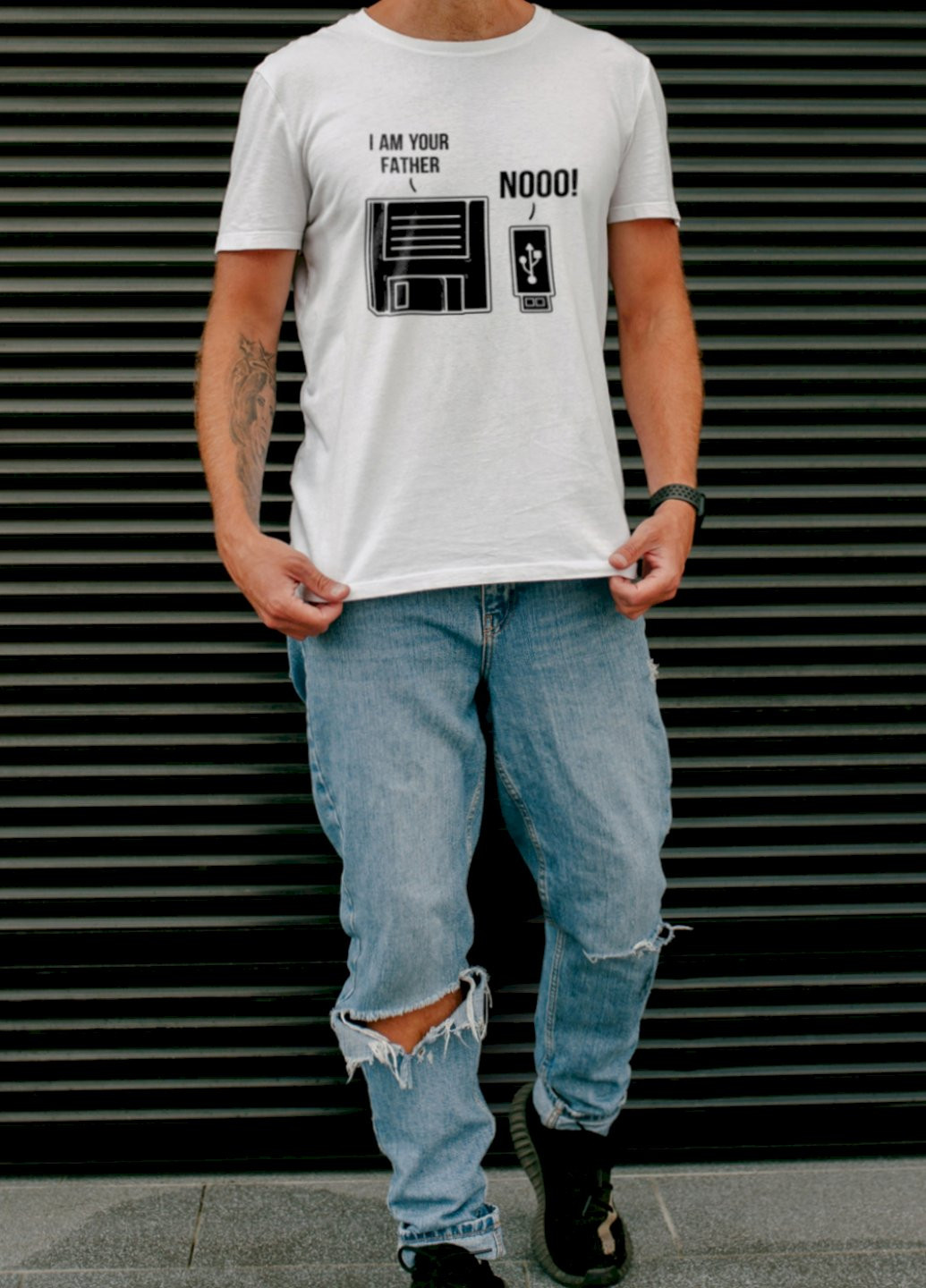 Біла футболка ctrl+ мужская белая "i am your father..." Ctrl+