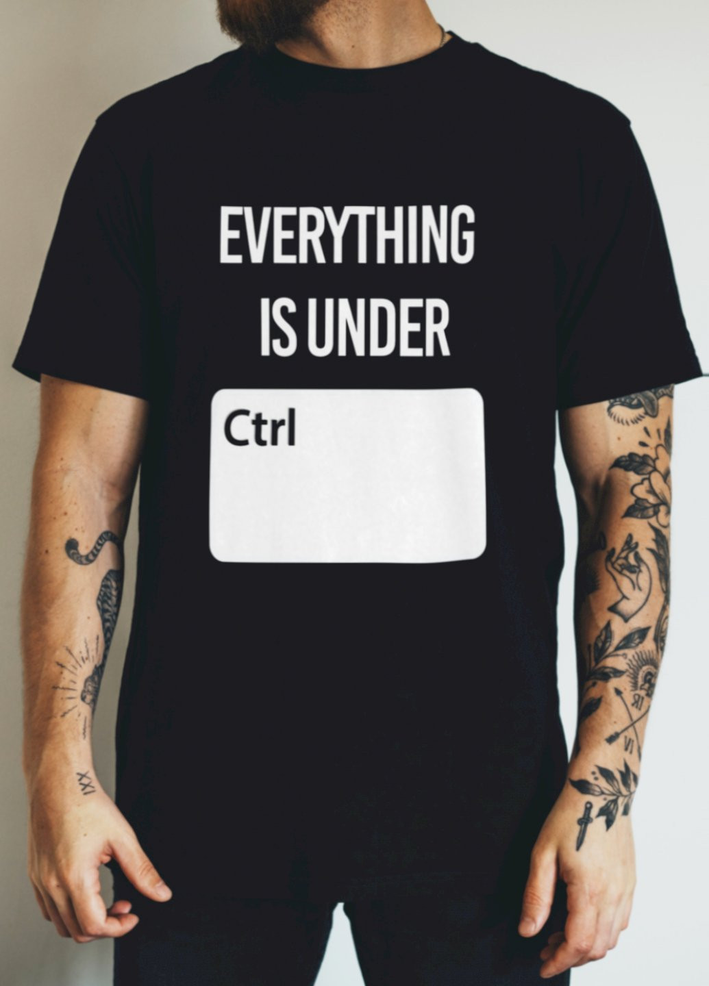 Чорна футболка ctrl+ "everything is under cntrl" Ctrl+