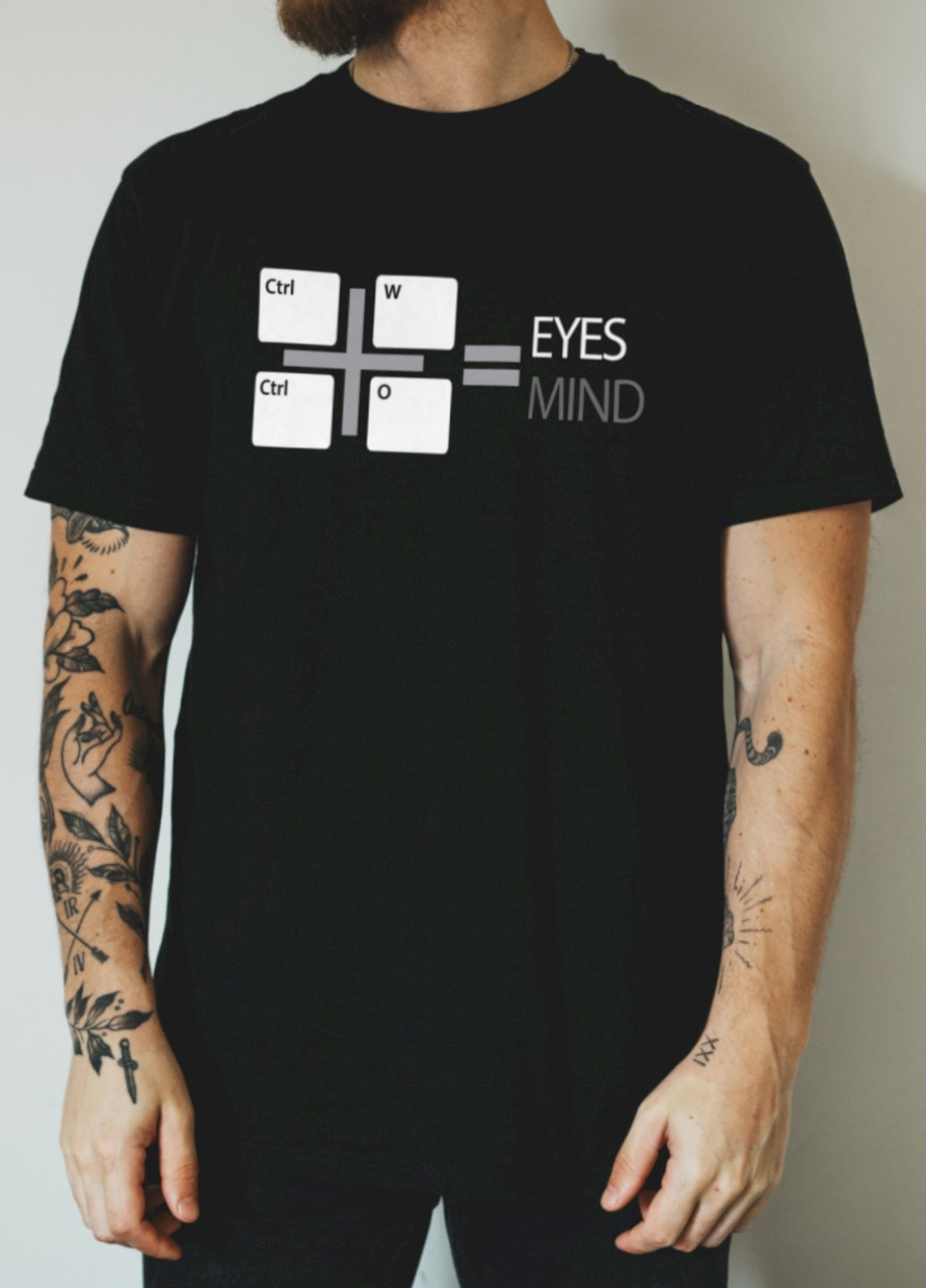 Черная футболка "eyes mind" Ctrl+