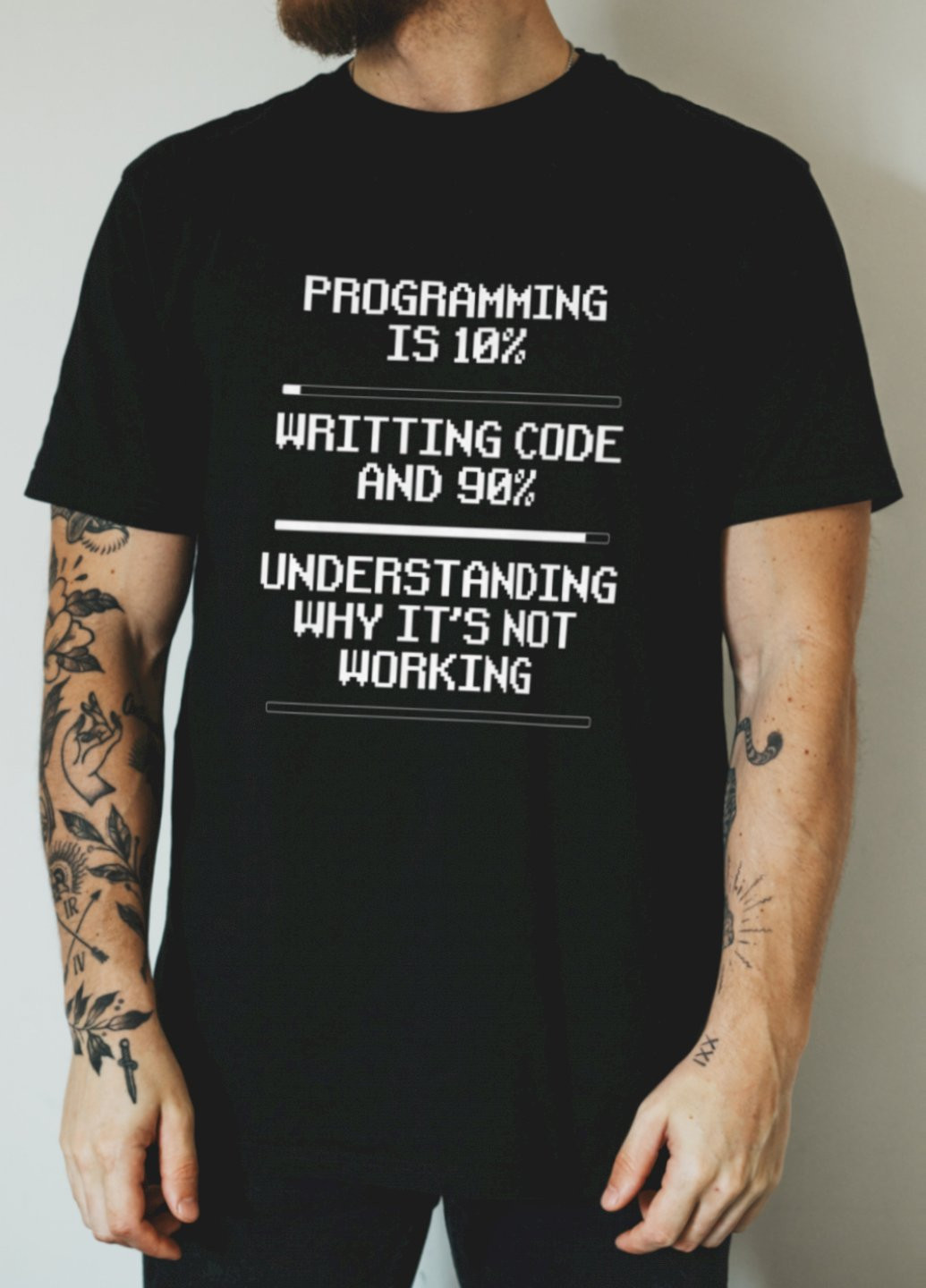 Чорна футболка "programming is ..." Ctrl+