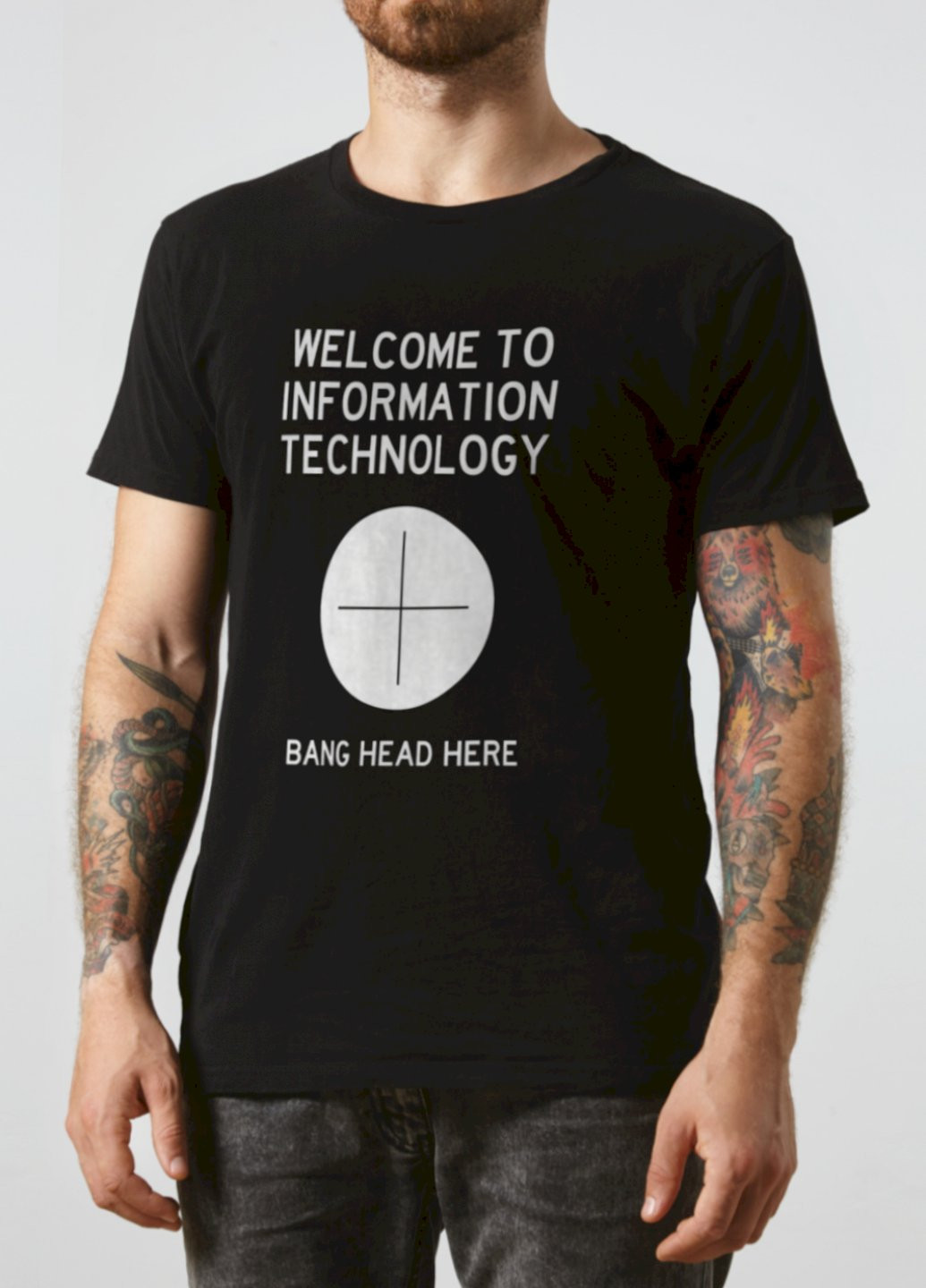 Черная футболка "welcome to information technology" Ctrl+