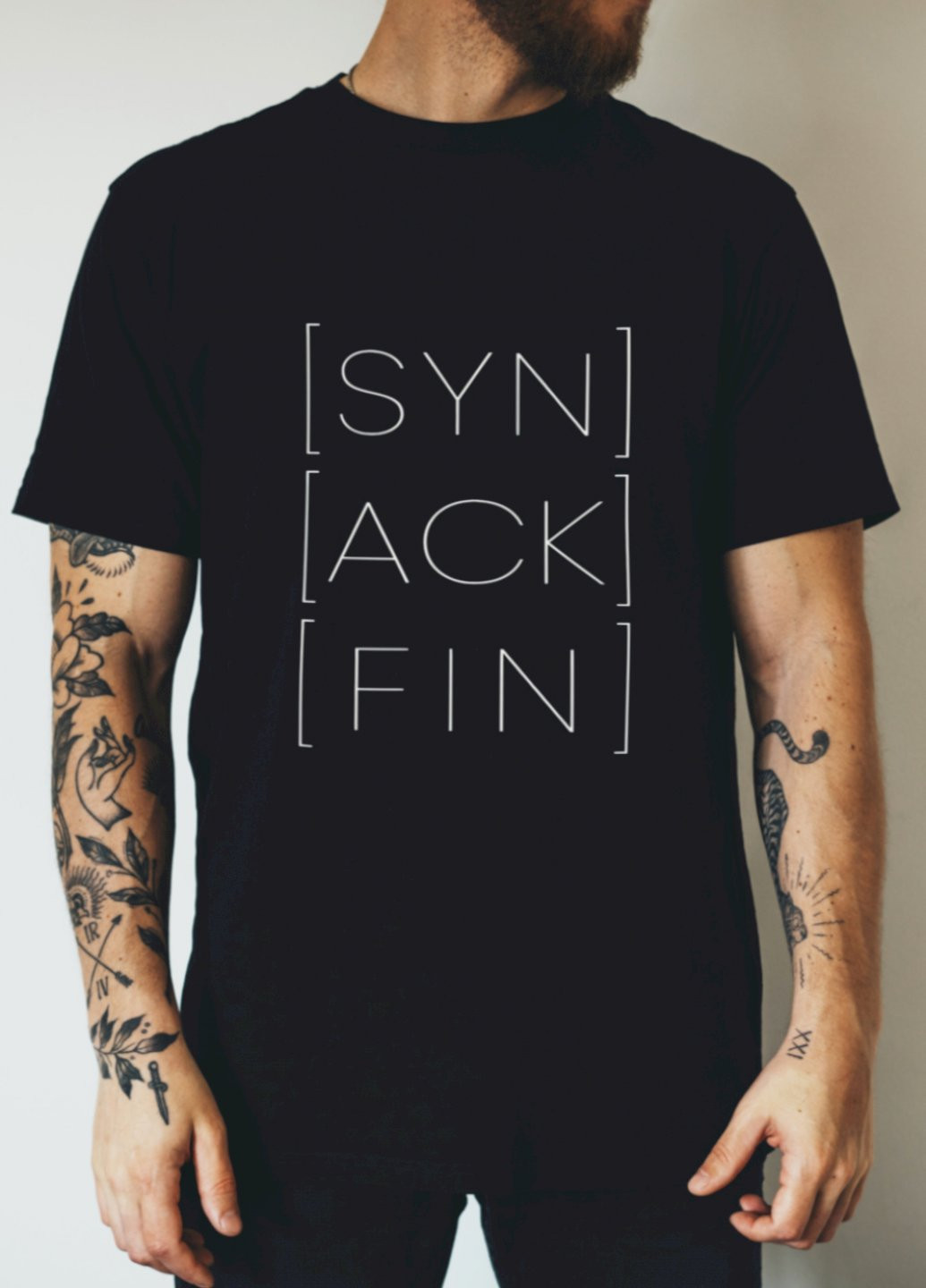 Черная футболка "syn.ack.fin" Ctrl+