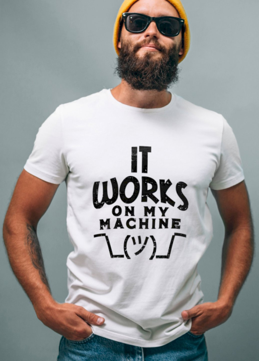 Біла футболка ctrl+ мужская белая "it works on my machine" Ctrl+