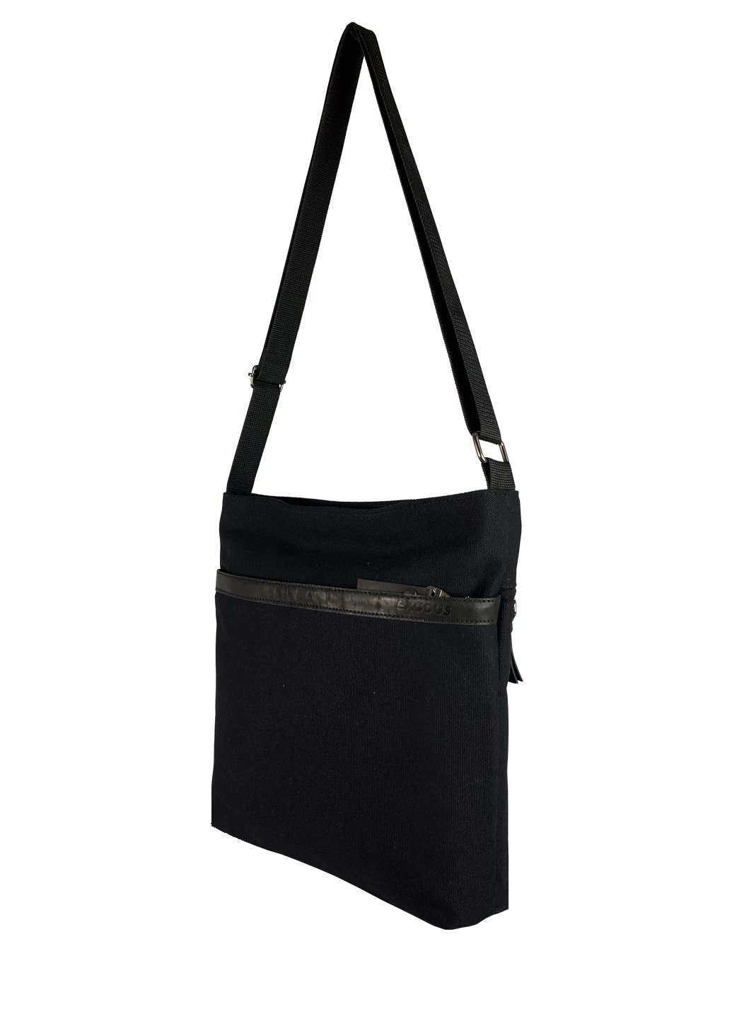 Сумка через плече Чоловіча Leather Canvas Чорна P0805EX015 Exodus (258235239)