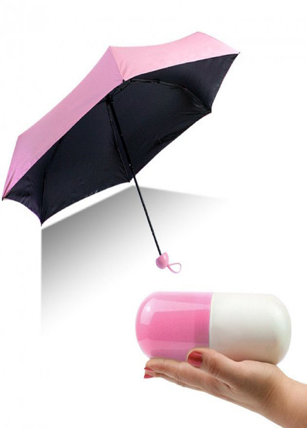 Компактна портативна парасолька в капсулі-футлярі Рожевий VTech (258243773)