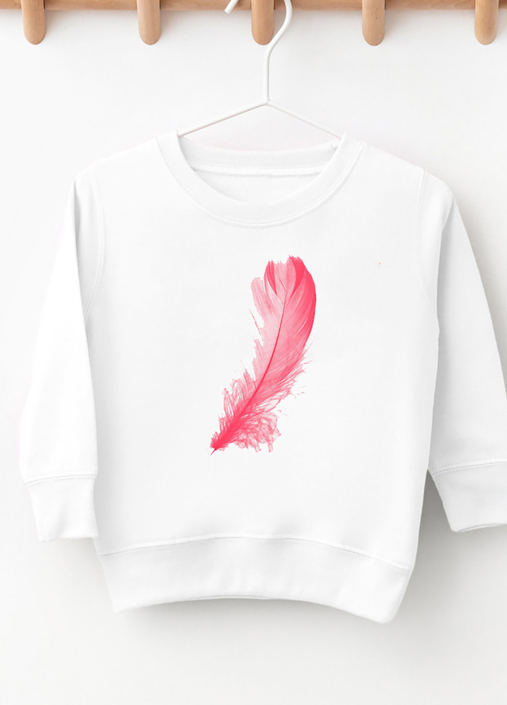 Love&Live світшот дитячий білий для хлопчика pink feather малюнок білий кежуал