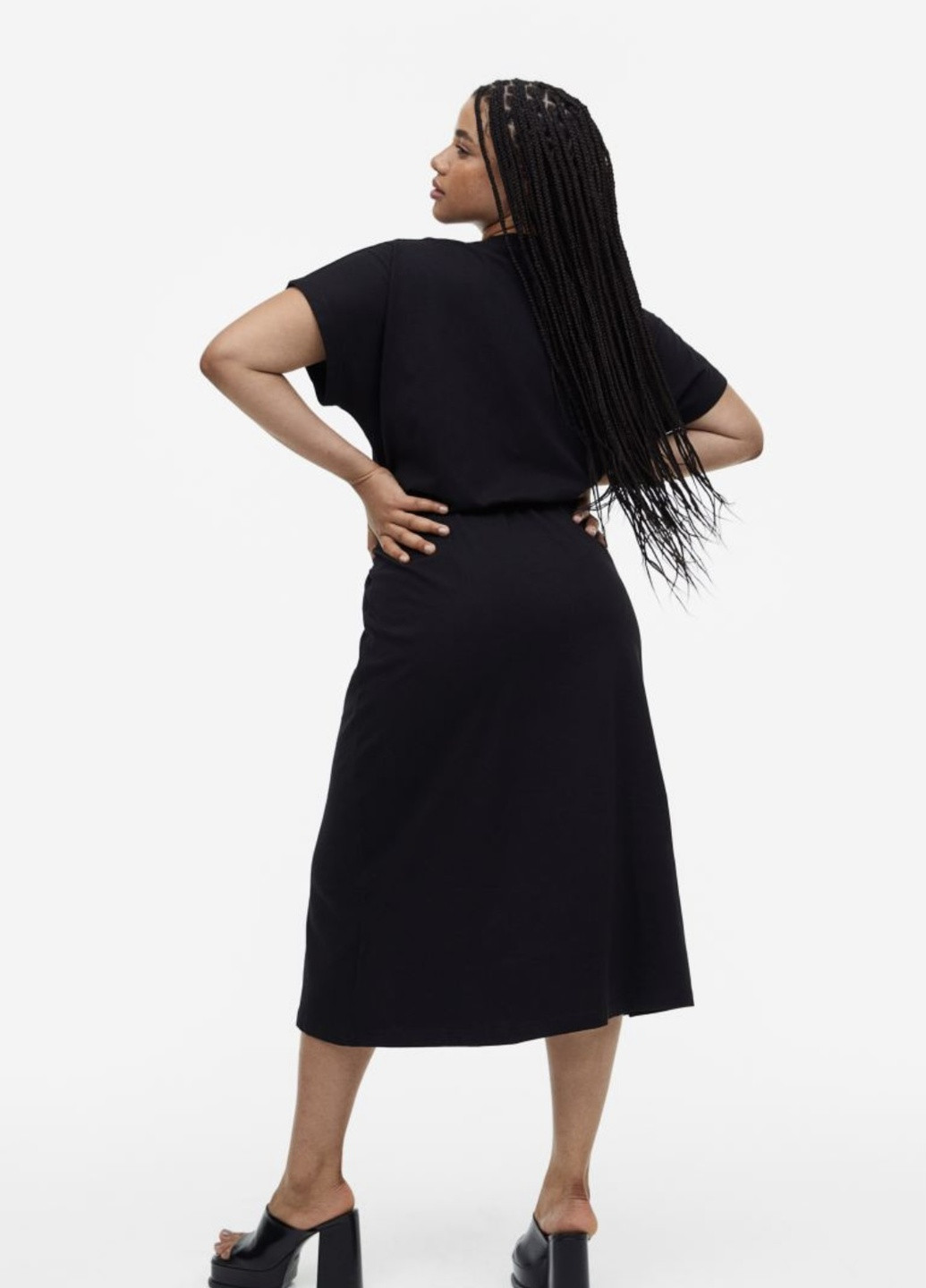 Чорна кежуал трикотажна сукня H&M однотонна