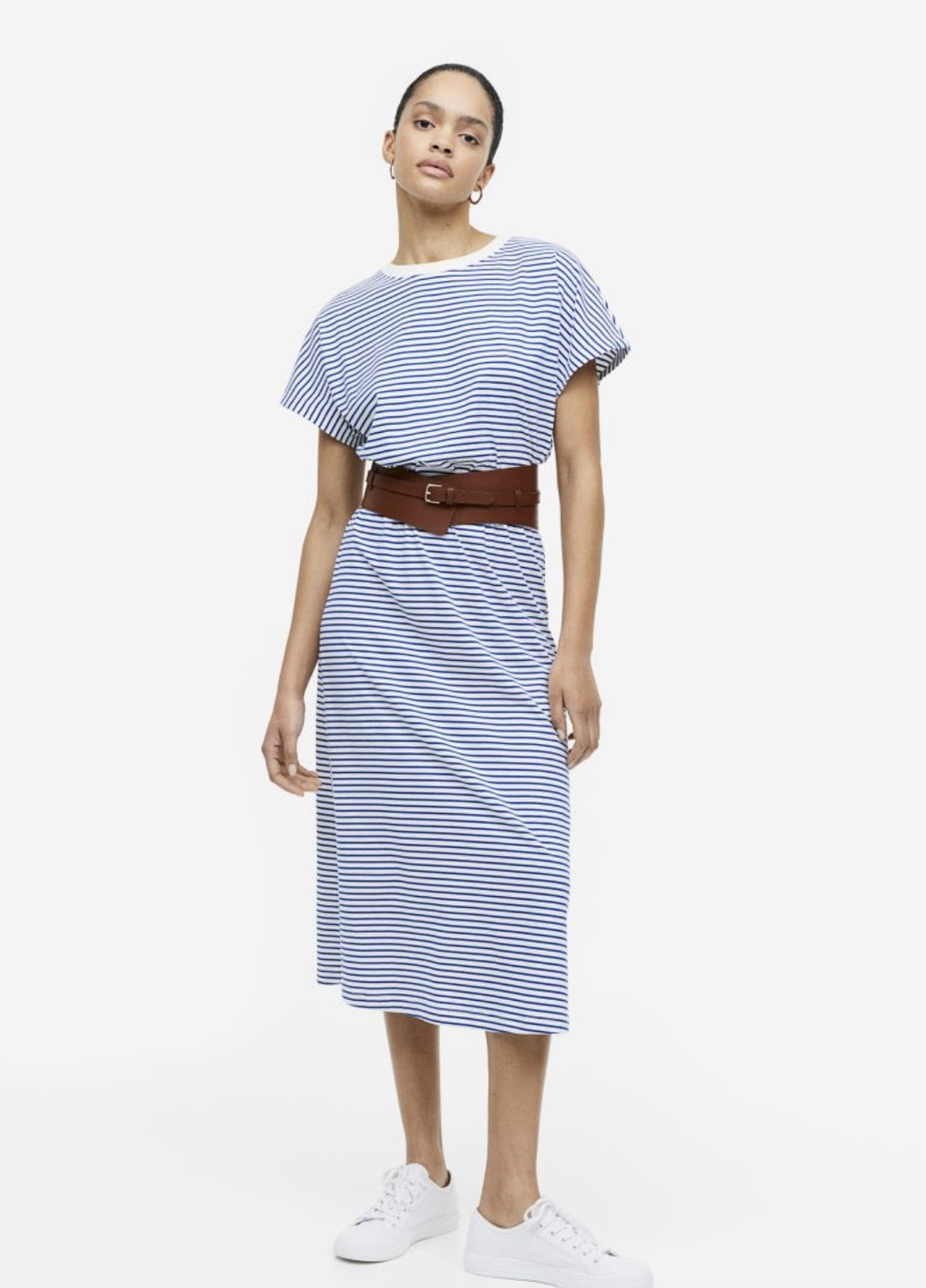 Комбінована кежуал трикотажна сукня H&M в смужку