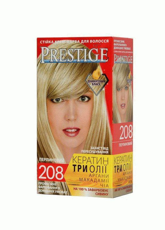 Стойкая крем краска для волос Prestige 208 Жемчужный блондин 115 мл Vip's Prestige (258290241)