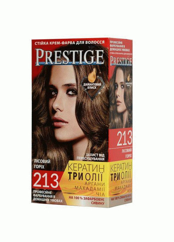 Стійка крем фарба для волосся Prestige 213 Лісовий горіх 115 мл Vip's Prestige (258290247)