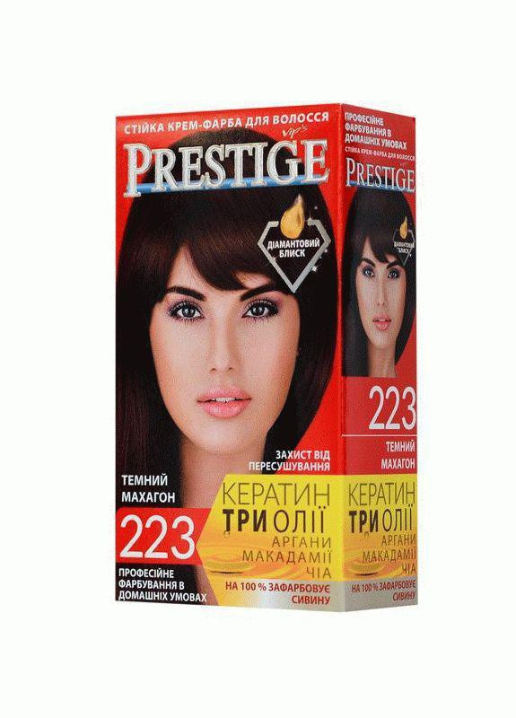 Стойкая крем краска для волос Prestige 223 Темный махагон 115 мл Vip's Prestige (258290251)