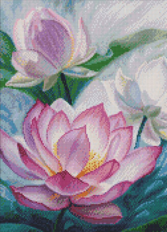 Алмазная мозаика. Свет на пруду ©annasteshka. 40х50. AMO7282. Идейка (258264494)