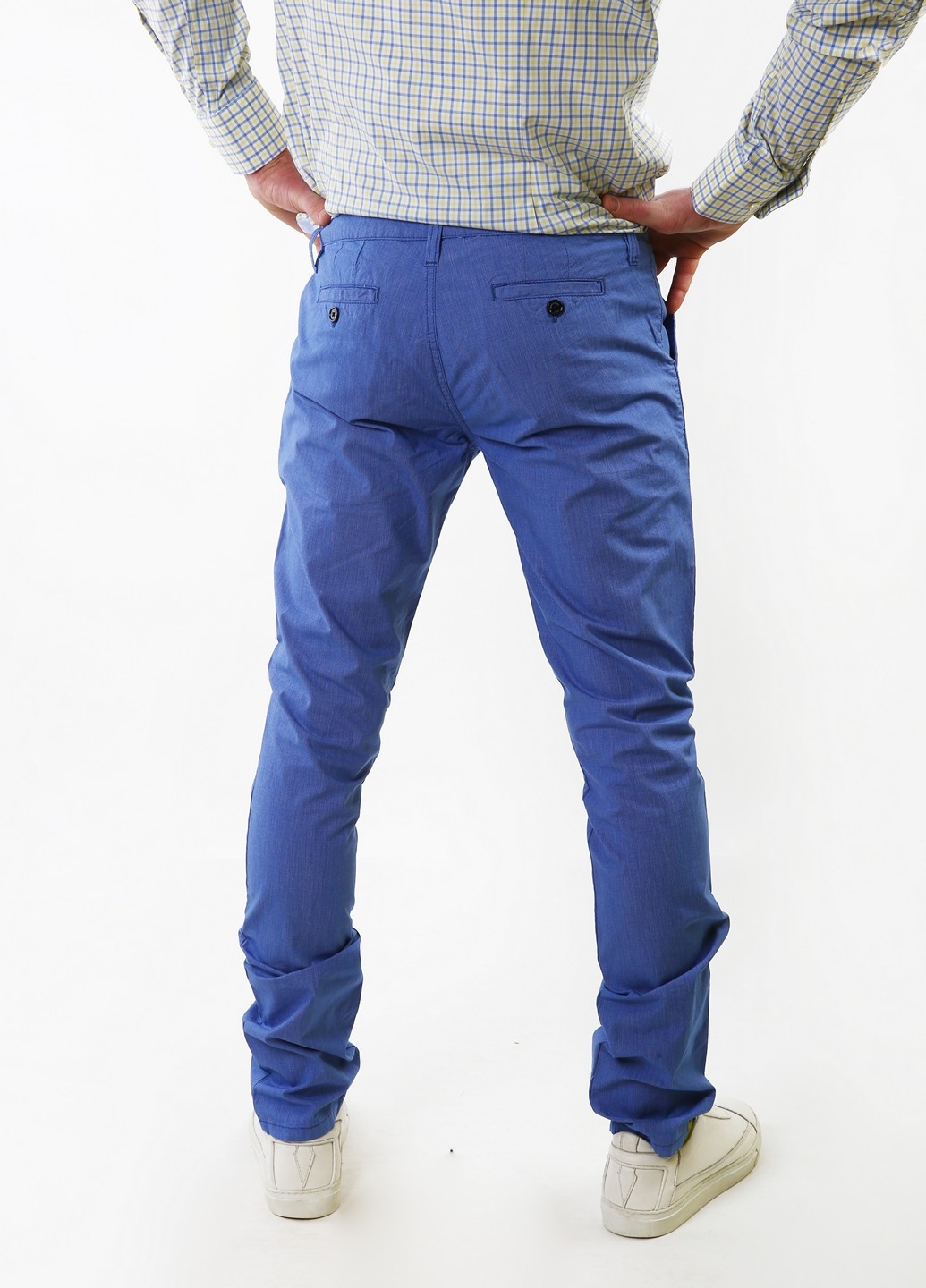 Голубые кэжуал демисезонные брюки Guess