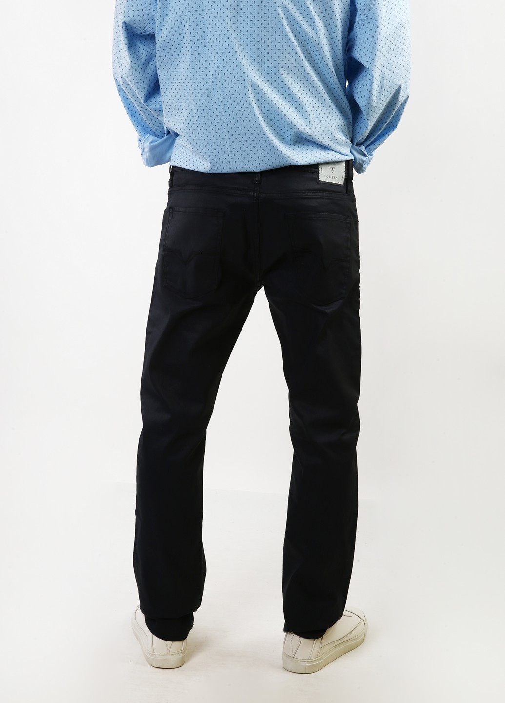 Темно-синие кэжуал демисезонные брюки Guess