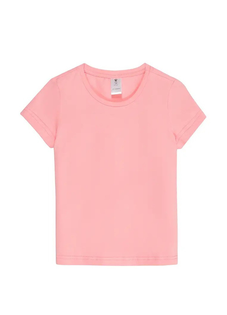 Персиковая летняя футболка для девочки Роза