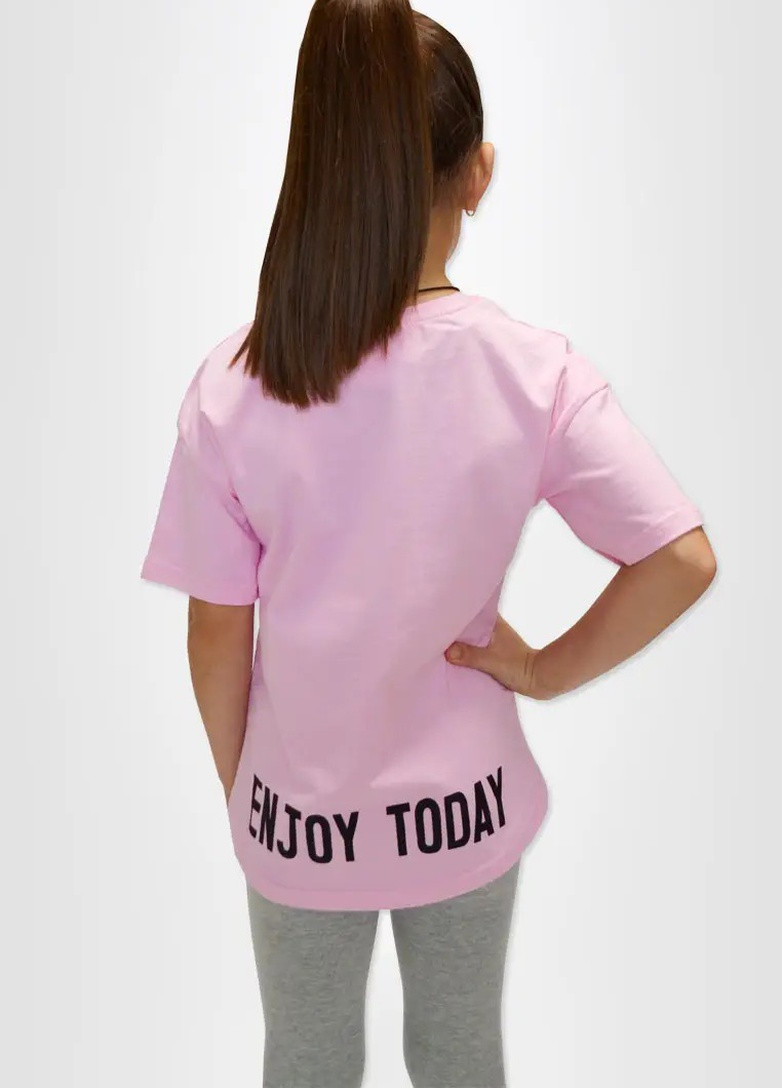 Рожева літня футболка для дівчинки Роза