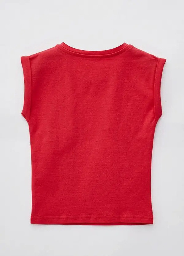 Червона літня футболка для дівчинки Роза