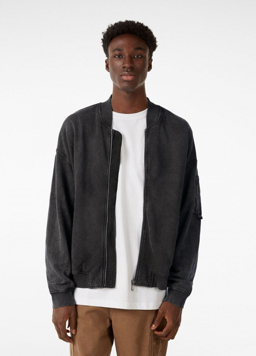 Кофта бомбер трикотажна на блискавці Bershka 6886 127 gr (258297762)