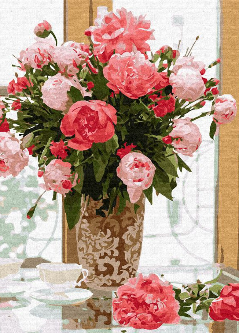 Картина по номерам. Любимые розовые пионы ©Ira Volkova. 50х50. KHO3201. Идейка (258289441)