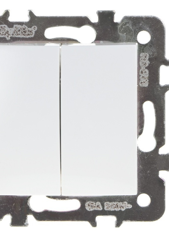 Вимикач двоклавішний білий RB-2V Brille (258288703)