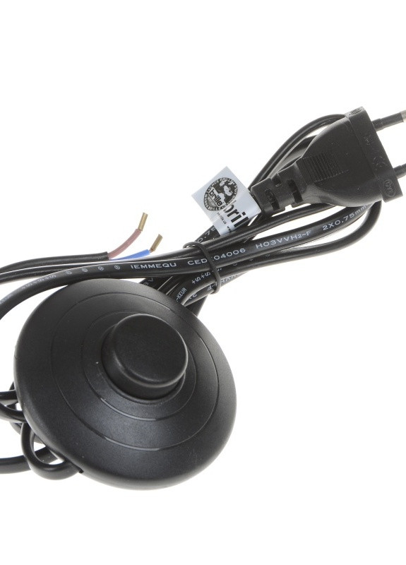 Шнур з круглим вимикачем P-2S black 1,8m Brille (258288695)