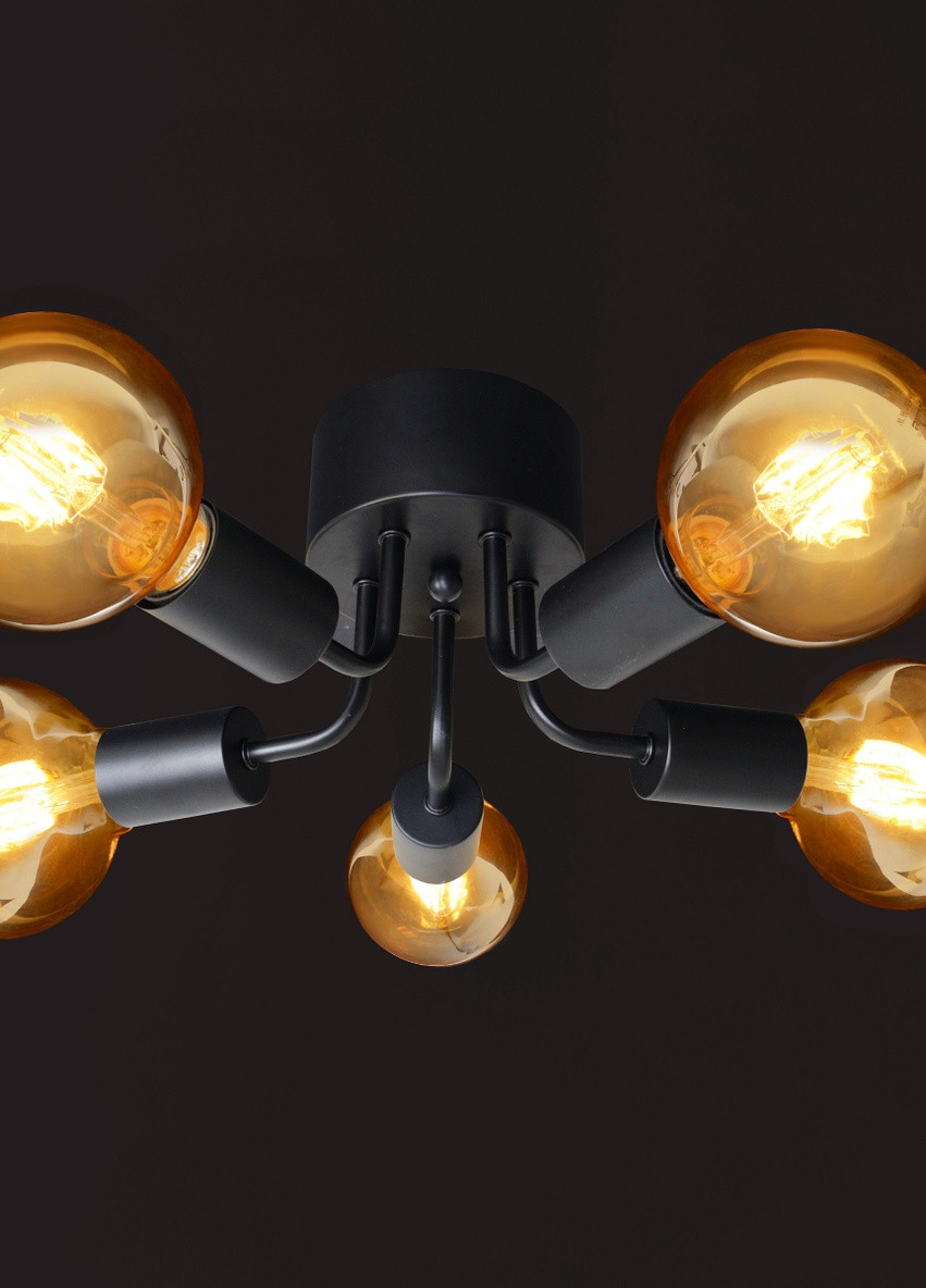 Чорна люстра лофт BL-698С/5 E27 BK Brille (258288736)