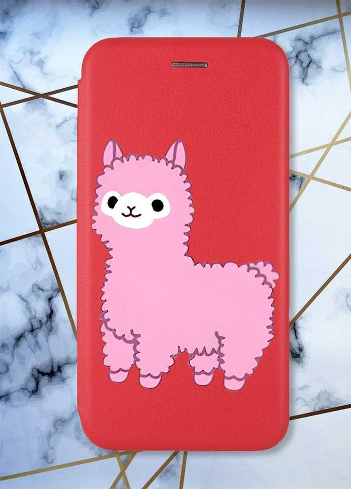 Чехол-книжка с рисунком для Samsung Galaxy A32 Красный; Лама розовая (принт 100) G-Case (258288597)