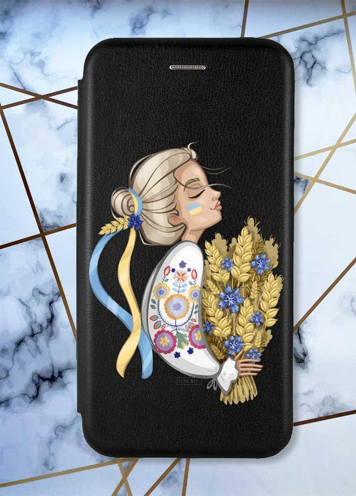 Чохол-книжка з малюнком для Samsung Galaxy A50 (2019) A505/A30s Чорний; Українка з колосками (принт 173) G-Case (258289085)