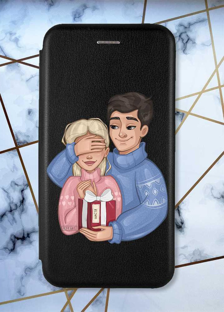 Чехол-книжка с рисунком для Samsung Galaxy A50 (2019) A505/A30s Черный; Подарок Счастье (принт 180) G-Case (258289175)